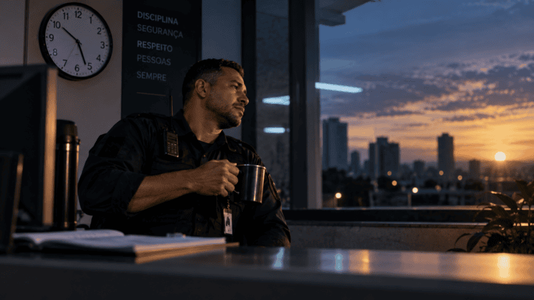 Trabalhador em plantão noturno representando o adicional noturno na escala 12x36